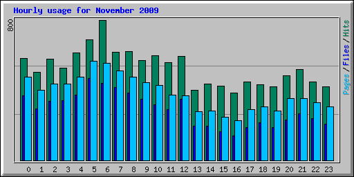 Hourly usage for November 2009