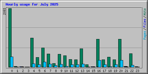 Hourly usage for July 2025