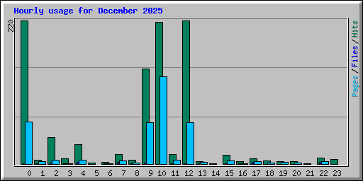 Hourly usage for December 2025